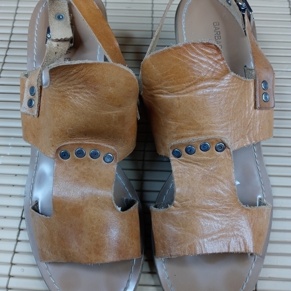 Barbara Barbieri  Wo's 2" block heelBrown Leather Strappy Sandals Shoes Size 10 - Picture 9 of 10